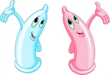 Pink Blue Cartoon Condoms